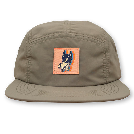 Wolf Five Panel Camp Hat / Flax Nylon with Cobbler Wolf Patch