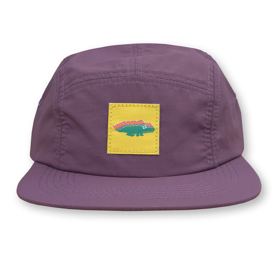 King Gizzard Gator Five Panel Camp Hat / Ube Nylon with Yellow Coolant Gator