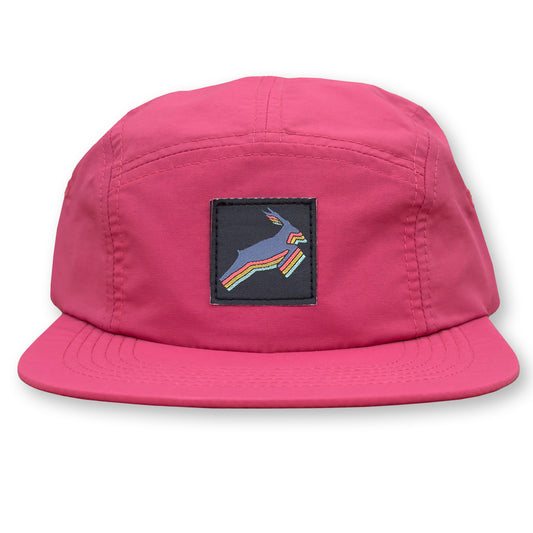 Antelope Five Panel Camp Hat / Watermelon Nylon with Lite Brite Antelope Patch