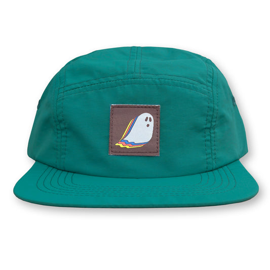 Ghost Five Panel Camp Hat / Teal Nylon with Brown Note Ghost Patch