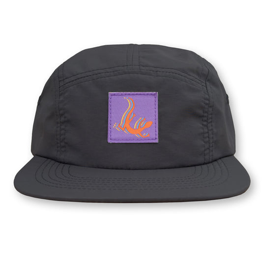 Lizard Five Panel Camp Hat / Flint Nylon with Clemson Lizard Patch