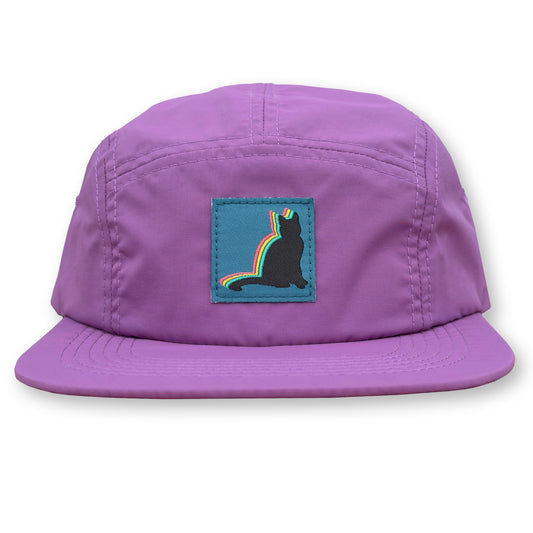 Poster Nutbag Five Panel Camp Hat / Barney Nylon with Black Cat Patch