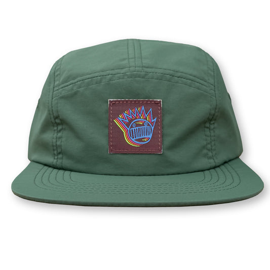 Ween Boognish Five Panel Camp Hat / Artichoke Nylon with Brown AF Boognish Patch