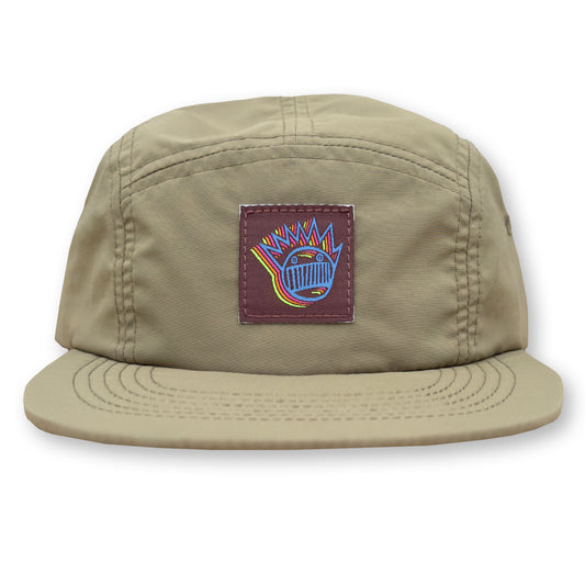 Ween Boognish Five Panel Camp Hat / Biscuit Nylon with Brown AF Boognish Patch